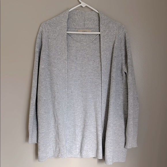 Loft grey knit open cardigan - Picture 1 of 4